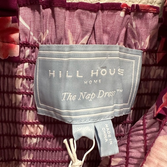 Hill House NWT Ellie Nap Midi Flutter Sleeve Dress Burgundy Botanical XS-M - Picture 7 of 9